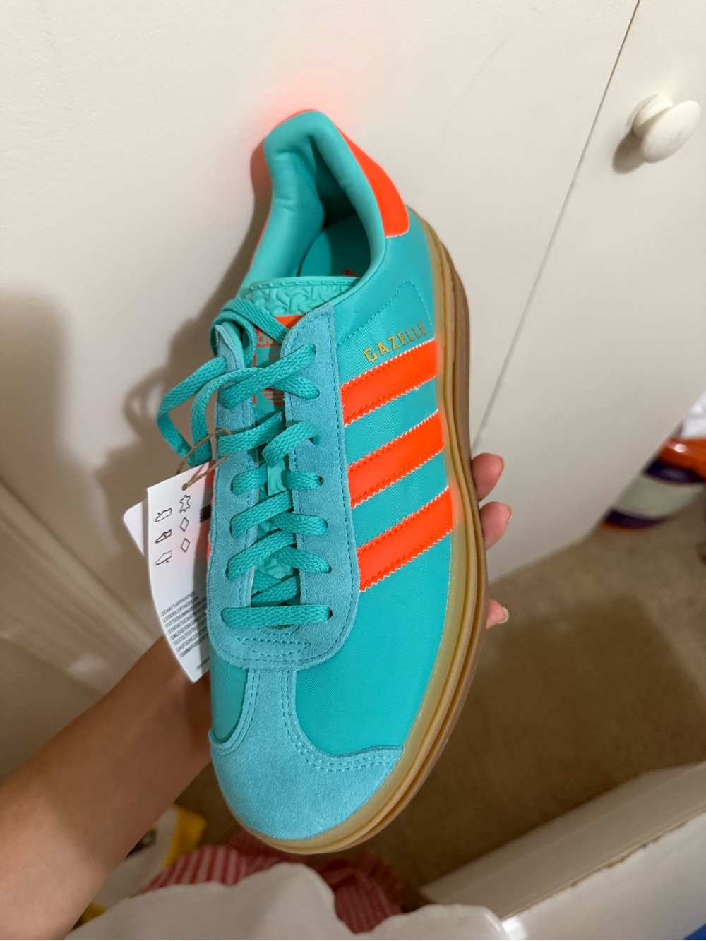 Adidas Gazelle Teal & Orange Sneakers - Picture 3 of 6